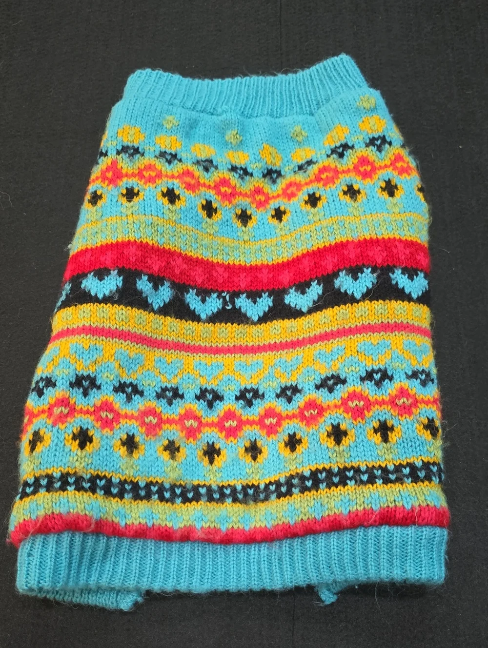 FREE 🔥 Blue Multicolor Fair Isle Knit Dog Sweater #692
